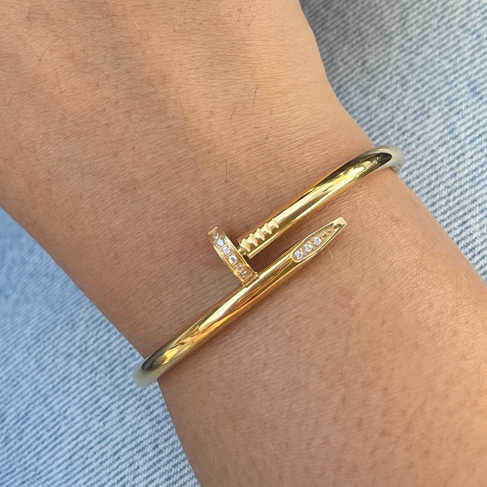 Gold Nail Zirconia Bracelet Classic Model